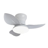Maxbell Ceiling Fan with Light Modern Simple Dimmable for Kitchen Living Room Garage White