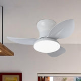 Maxbell Ceiling Fan with Light Modern Simple Dimmable for Kitchen Living Room Garage White