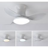Maxbell Ceiling Fan with Light Modern Simple Dimmable for Kitchen Living Room Garage White