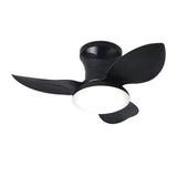 Maxbell Ceiling Fan with Light Modern Simple Dimmable for Kitchen Living Room Garage Black