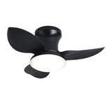 Maxbell Ceiling Fan with Light Modern Simple Dimmable for Kitchen Living Room Garage Black