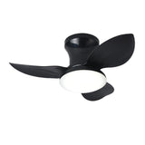 Maxbell Ceiling Fan with Light Modern Simple Dimmable for Kitchen Living Room Garage Black