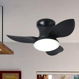 Maxbell Ceiling Fan with Light Modern Simple Dimmable for Kitchen Living Room Garage Black