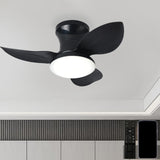 Maxbell Ceiling Fan with Light Modern Simple Dimmable for Kitchen Living Room Garage Black