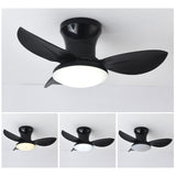 Maxbell Ceiling Fan with Light Modern Simple Dimmable for Kitchen Living Room Garage Black