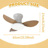 Maxbell Ceiling Fan with Light Modern Simple Dimmable for Kitchen Living Room Garage Light Wood