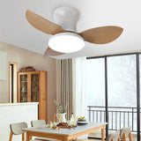 Maxbell Ceiling Fan with Light Modern Simple Dimmable for Kitchen Living Room Garage Light Wood