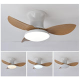 Maxbell Ceiling Fan with Light Modern Simple Dimmable for Kitchen Living Room Garage Light Wood