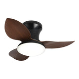 Maxbell Ceiling Fan with Light Modern Simple Dimmable for Kitchen Living Room Garage Dark Wood