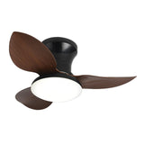 Maxbell Ceiling Fan with Light Modern Simple Dimmable for Kitchen Living Room Garage Dark Wood