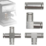Maxbell Coffee Machine Hose Connector Aluminum Coupling Replacement Connection Joint I Shape