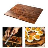 Maxbell Wooden Puzzle Cutting Board Portable Food Platter for Fruits Cupcake Veggies