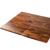 Maxbell Wooden Puzzle Cutting Board Portable Food Platter for Fruits Cupcake Veggies