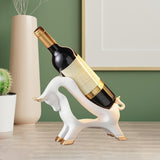Maxbell Wine Rack Modern Table Centerpiece Cow Sculpture for Kitchen Office Entrance White