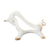 Maxbell Wine Rack Modern Table Centerpiece Cow Sculpture for Kitchen Office Entrance White