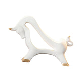 Maxbell Wine Rack Modern Table Centerpiece Cow Sculpture for Kitchen Office Entrance White