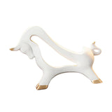 Maxbell Wine Rack Modern Table Centerpiece Cow Sculpture for Kitchen Office Entrance White