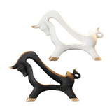 Maxbell Wine Rack Modern Table Centerpiece Cow Sculpture for Kitchen Office Entrance White