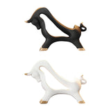 Maxbell Wine Rack Modern Table Centerpiece Cow Sculpture for Kitchen Office Entrance White