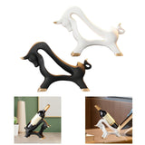 Maxbell Wine Rack Modern Table Centerpiece Cow Sculpture for Kitchen Office Entrance White