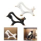 Maxbell Wine Rack Modern Table Centerpiece Cow Sculpture for Kitchen Office Entrance White