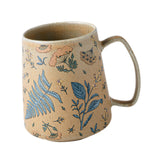 Maxbell Ceramic Coffee Mug for Home Office with Large Handle Gift Drinkware Milk Cup Flower Without Lid