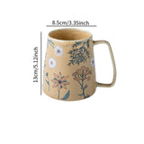 Maxbell Ceramic Coffee Mug for Home Office with Large Handle Gift Drinkware Milk Cup Daisy Without Lid