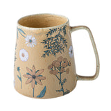 Maxbell Ceramic Coffee Mug for Home Office with Large Handle Gift Drinkware Milk Cup Daisy Without Lid