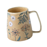 Maxbell Ceramic Coffee Mug for Home Office with Large Handle Gift Drinkware Milk Cup Daisy Without Lid