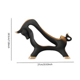 Maxbell Wine Rack Modern Table Centerpiece Cow Sculpture for Kitchen Office Entrance Black
