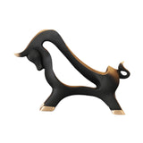 Maxbell Wine Rack Modern Table Centerpiece Cow Sculpture for Kitchen Office Entrance Black