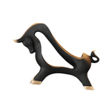 Maxbell Wine Rack Modern Table Centerpiece Cow Sculpture for Kitchen Office Entrance Black