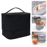 Maxbell Insulated Cooler Bag Warmer Insulated Thermal Bag for Trips Office Traveling black