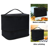 Maxbell Insulated Cooler Bag Warmer Insulated Thermal Bag for Trips Office Traveling black