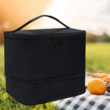 Maxbell Insulated Cooler Bag Warmer Insulated Thermal Bag for Trips Office Traveling black