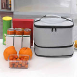 Maxbell Insulated Cooler Bag Warmer Insulated Thermal Bag for Trips Office Traveling grey