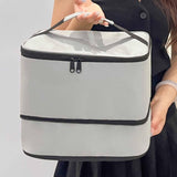 Maxbell Insulated Cooler Bag Warmer Insulated Thermal Bag for Trips Office Traveling grey