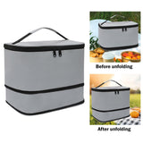 Maxbell Insulated Cooler Bag Warmer Insulated Thermal Bag for Trips Office Traveling grey