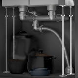 Maxbell 2Pcs Undermount Sink Bracket Adjustable Height for Restroom Bathroom Counter M