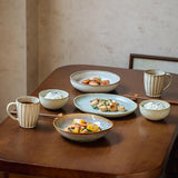 Maxbell Ceramic Salad Plate Elegant Irregular Deep Plate for Restaurant Home Wedding