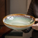 Maxbell Ceramic Salad Plate Elegant Irregular Deep Plate for Restaurant Home Wedding