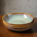 Maxbell Ceramic Salad Plate Elegant Irregular Deep Plate for Restaurant Home Wedding