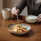 Maxbell Ceramic Salad Plate Elegant Irregular Deep Plate for Restaurant Home Wedding