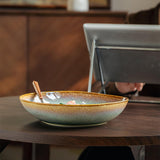 Maxbell Ceramic Salad Plate Elegant Irregular Deep Plate for Restaurant Home Wedding