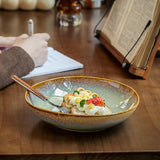 Maxbell Ceramic Salad Plate Elegant Irregular Deep Plate for Restaurant Home Wedding