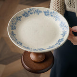 Maxbell Fruit Bowl Holder Serving Tray Cake Stand Dessert Round Ceramic Footed Plate