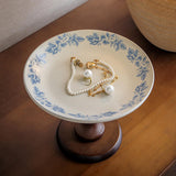 Maxbell Fruit Bowl Holder Serving Tray Cake Stand Dessert Round Ceramic Footed Plate