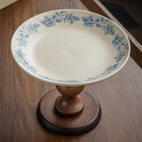 Maxbell Fruit Bowl Holder Serving Tray Cake Stand Dessert Round Ceramic Footed Plate