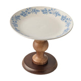 Maxbell Fruit Bowl Holder Serving Tray Cake Stand Dessert Round Ceramic Footed Plate