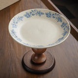 Maxbell Fruit Bowl Holder Serving Tray Cake Stand Dessert Round Ceramic Footed Plate